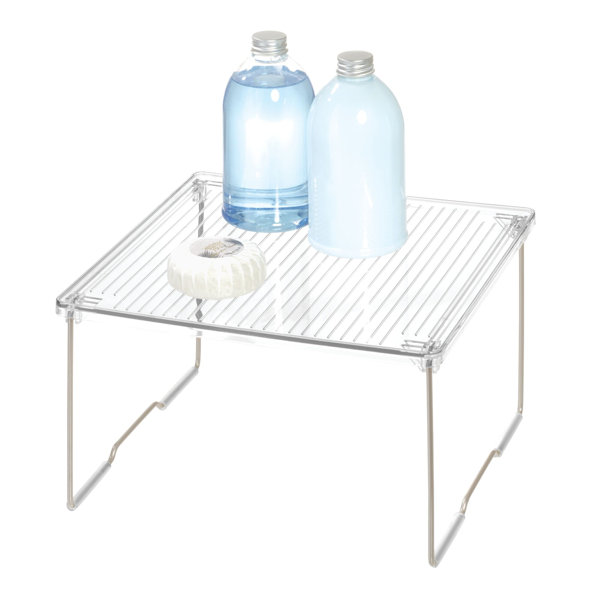 iDesign Plastic Stackable Cabinet Shelf Riser for Bathroom Storage ...